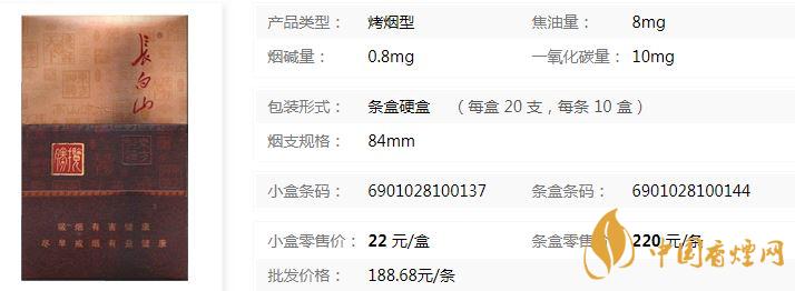 長白山攬勝多少錢一盒價(jià)格 長白山攬勝香煙零售價(jià)