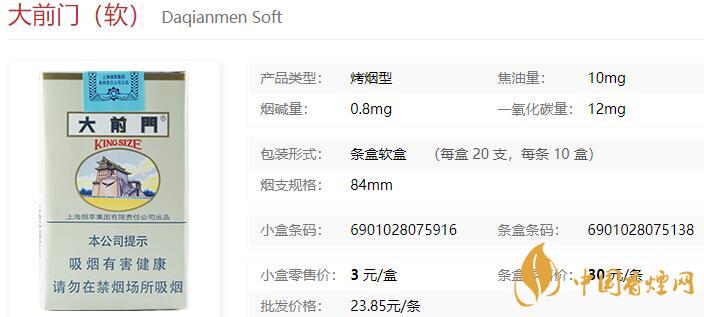 大前門(mén)軟盒多少錢(qián)一包 大前門(mén)軟盒價(jià)格圖表2021