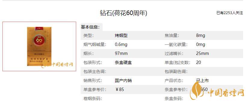 荷花60周年版多少錢一包 荷花60周年煙價格